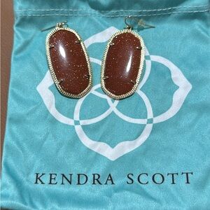 Kendra Scott Gold and Sparkling Brown Earrings